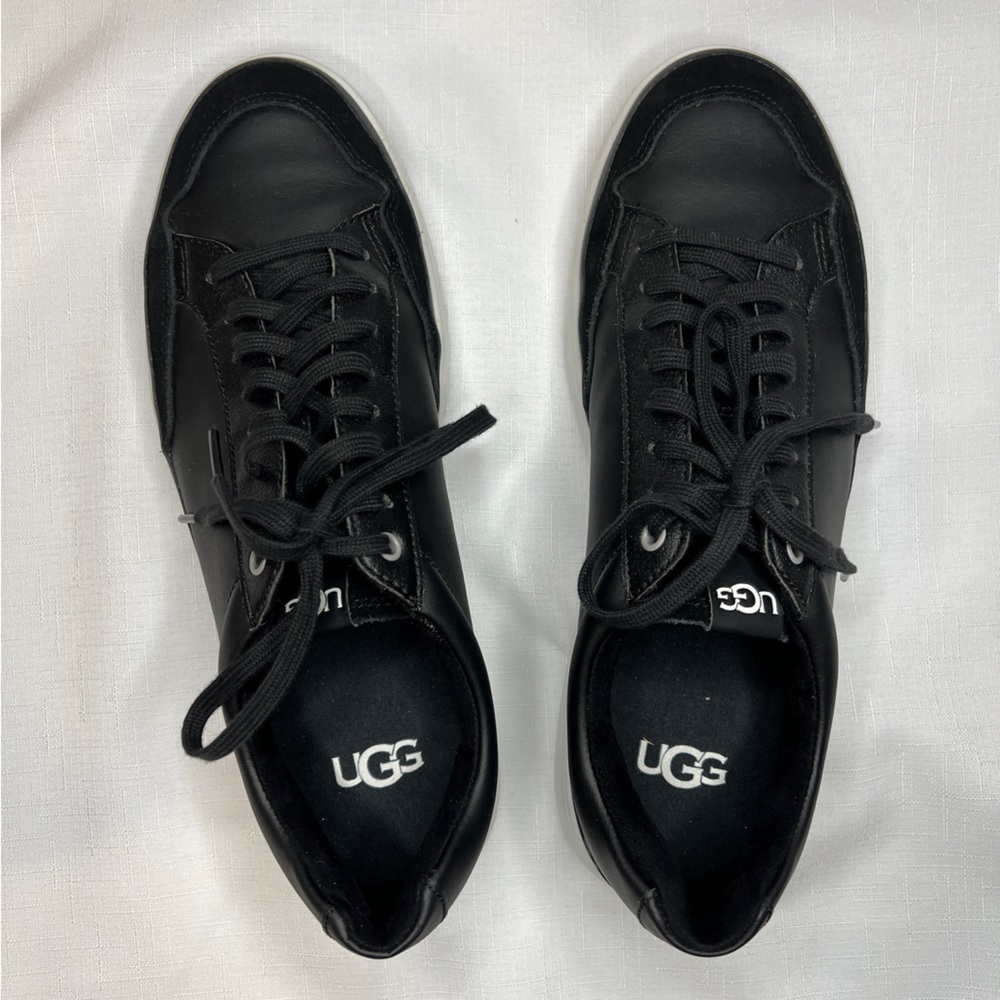 UGG Men's South Bay Low Leather Sneakers Black White Stylish 1108959